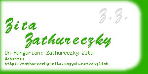 zita zathureczky business card